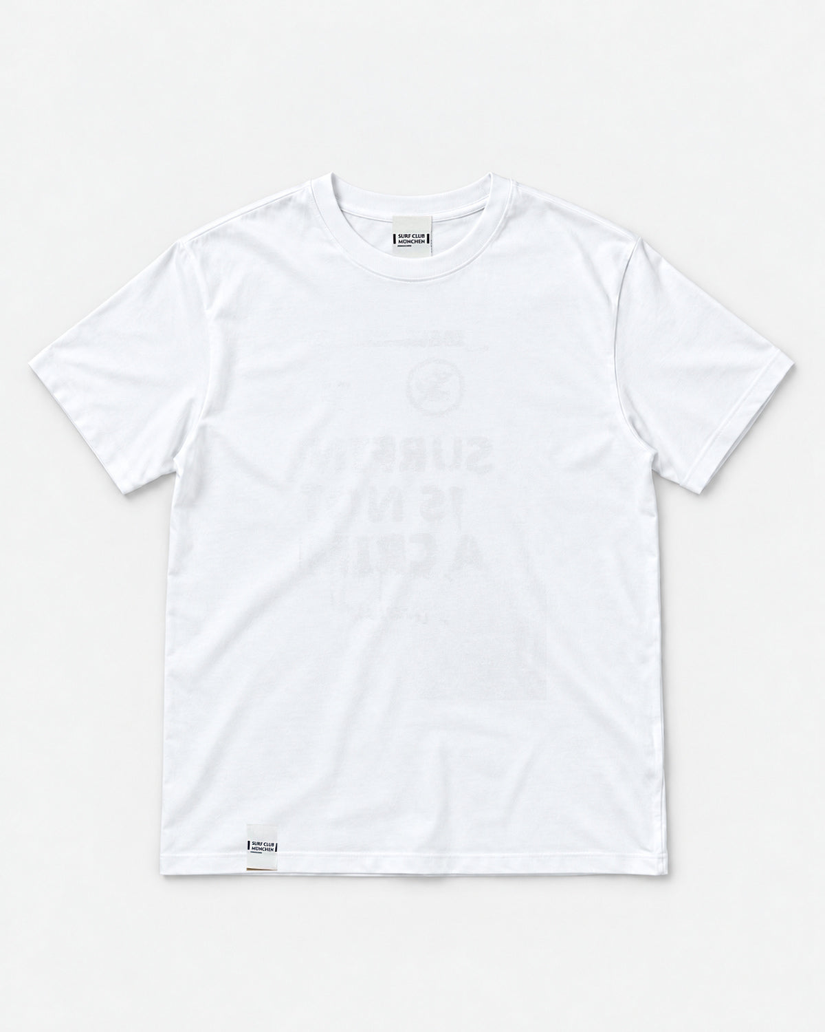 Surfing Is Not a Crime - White T-Shirt Big Back
