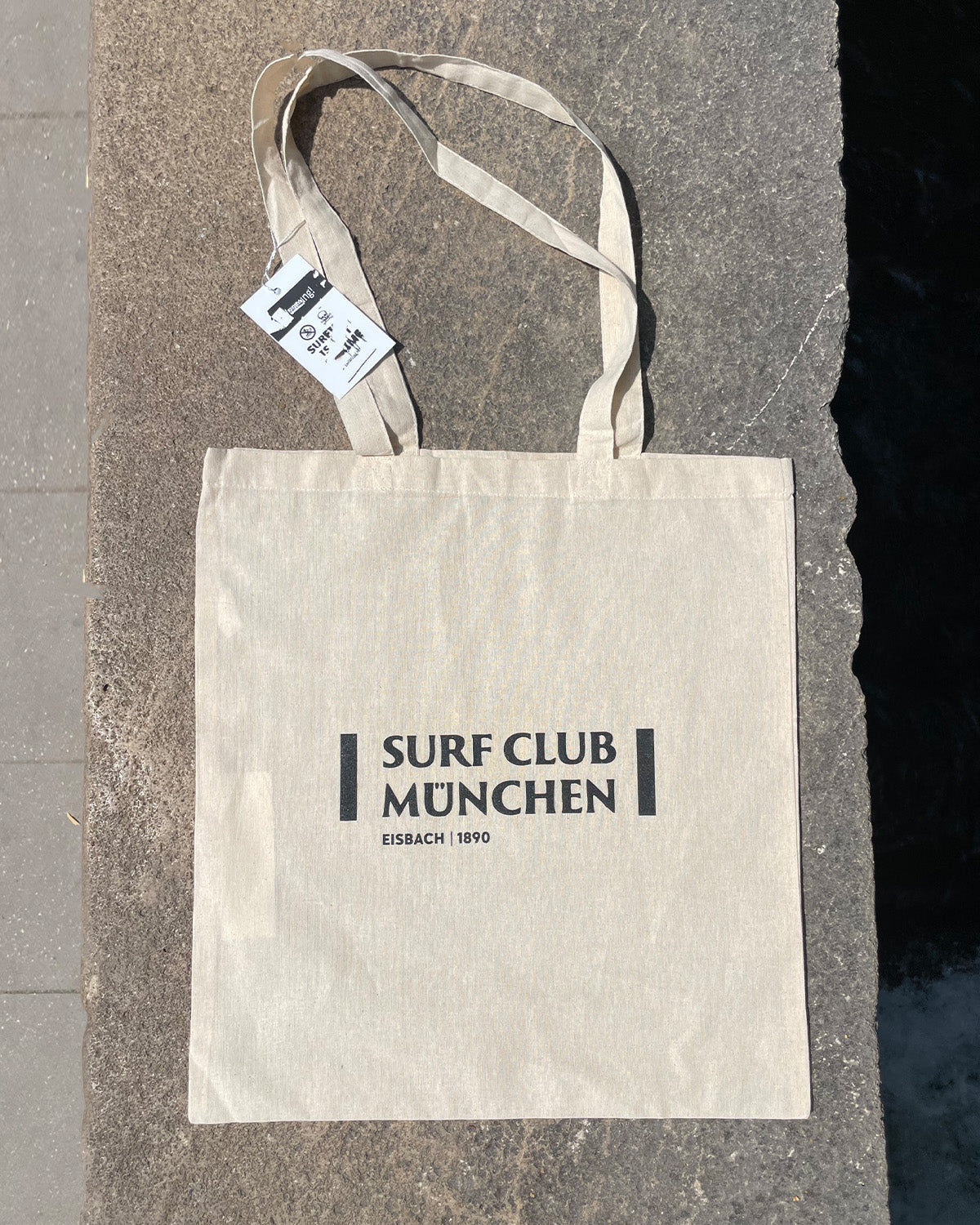 Surf Club München Linen Logo Bag — front