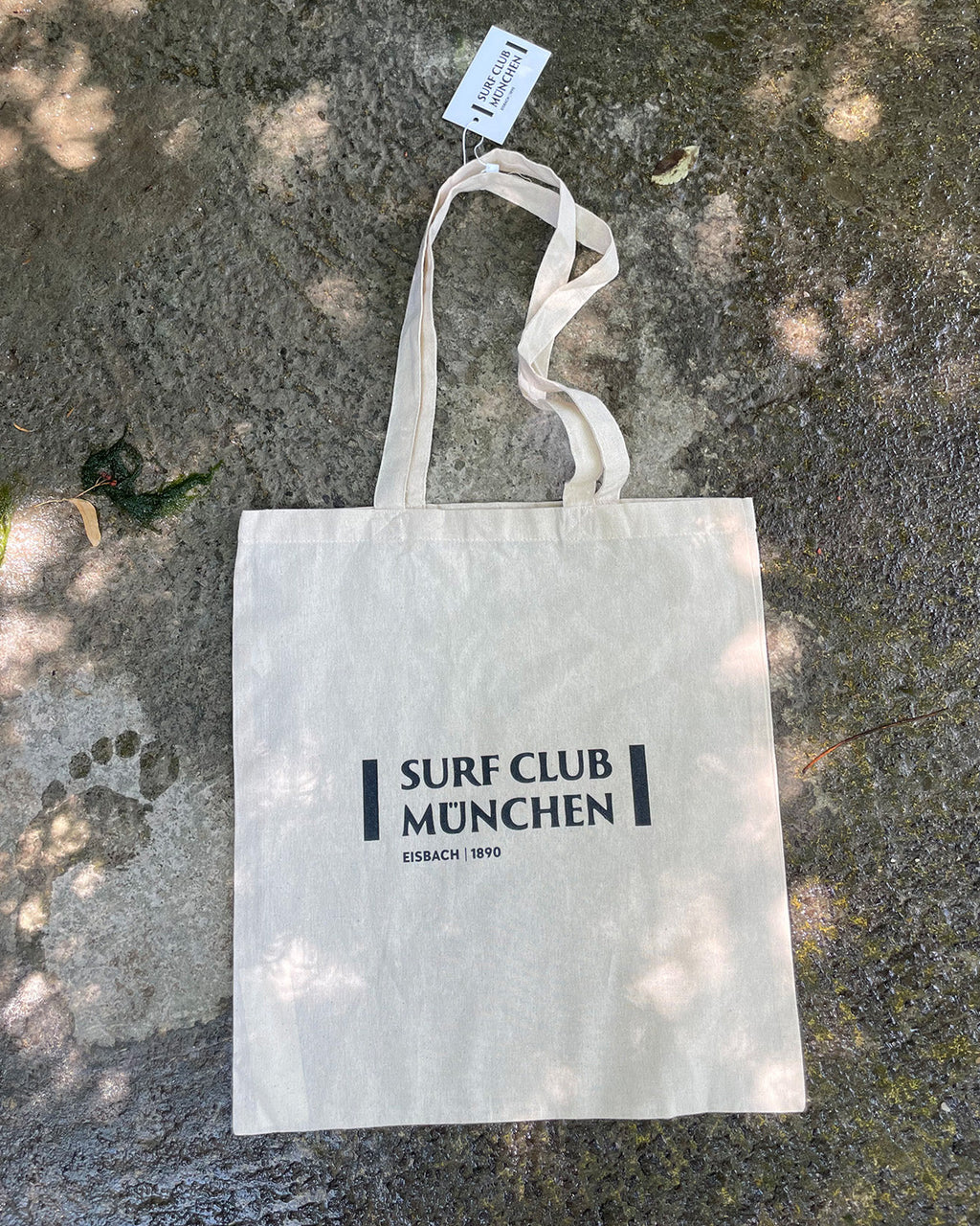 Surf Club München Linen Logo Bag — full view