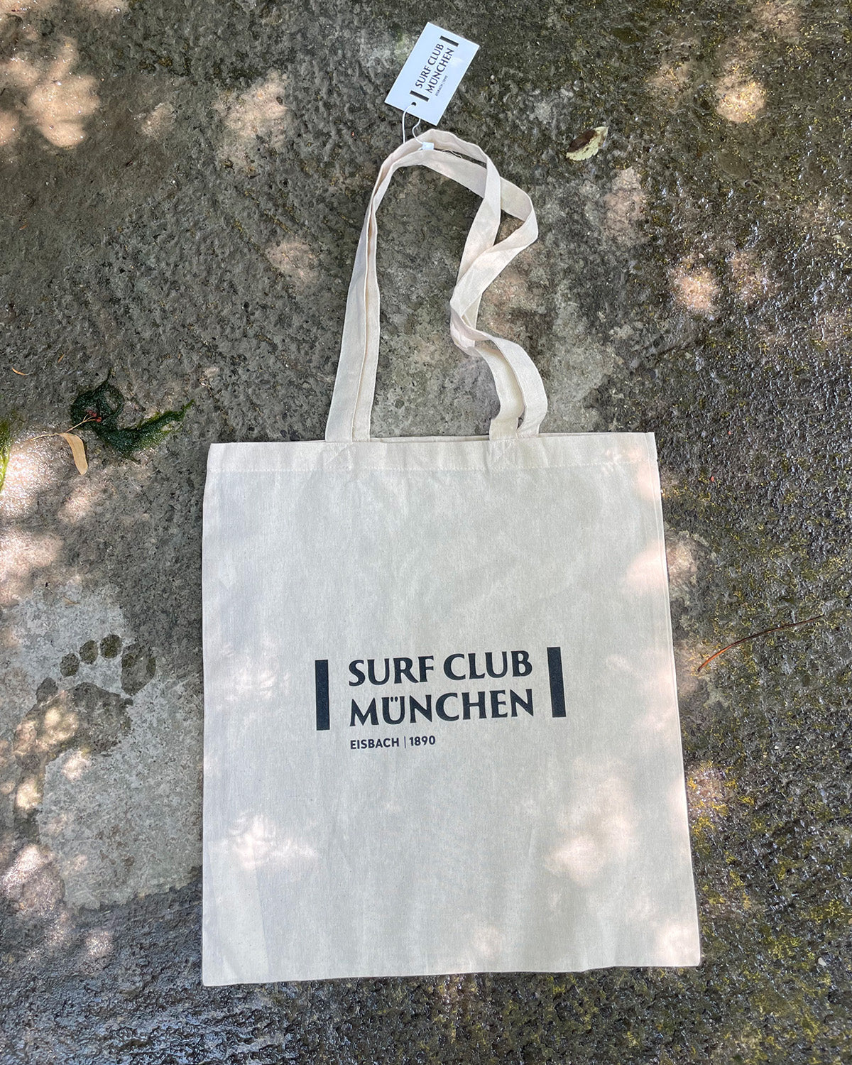 Surf Club München Linen Logo Bag — full view