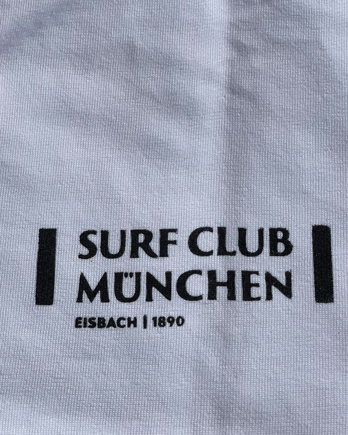 Surfing Is Not a Crime Big Back T-Shirt — chest print detail